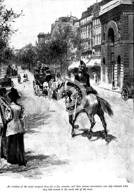 Eve's Ransom..their serious conversation was only resumed when they had crossed to the...river, 1895 Creator: George Meisenbach.