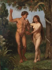 Eve Tempts Adam, 1825-1873. Creator: Wilhelm Marstrand