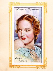 Evelyn Venable Collectables Picture of movie stars that came with the Players cigarette packet, 1934 Creator: Unknown
