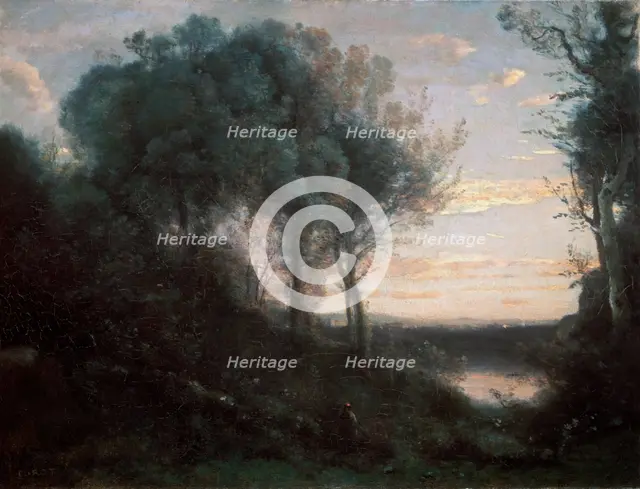 'Evening', 1850-1860s.  Artist: Jean-Baptiste-Camille Corot    