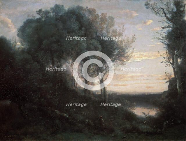 'Evening', 1850-1860s.  Artist: Jean-Baptiste-Camille Corot    