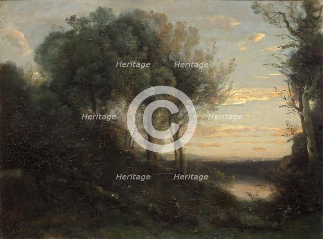 Evening, 1860. Creator: Jean-Baptiste-Camille Corot.