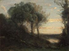 Evening, 1860. Creator: Jean-Baptiste-Camille Corot
