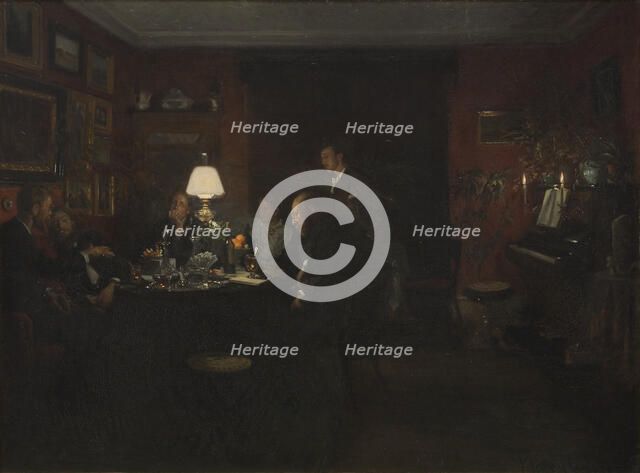 Evening Talk, 1886. Creator: Viggo Johansen.