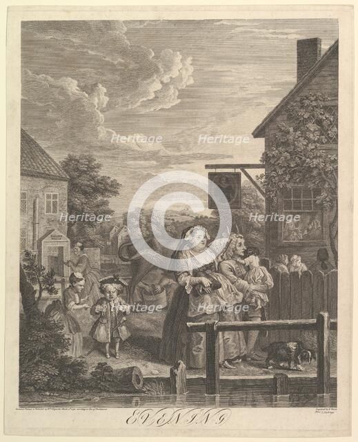 Evening (The Four Times of Day), March 25, 1738. Creator: William Hogarth.