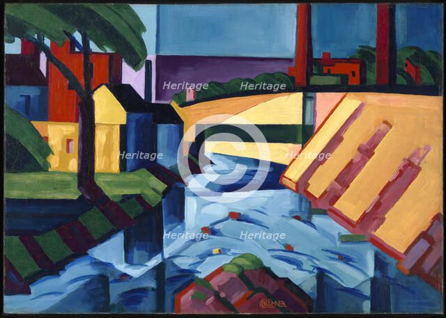 Evening Tones, 1911-1917. Creator: Oscar Bluemner.