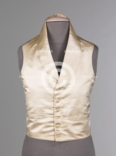 Evening vest, American, ca. 1830. Creator: Unknown.
