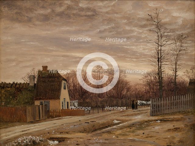 Evening after a Thaw. Taabæk, North of Copenhagen, 1850-1859. Creator: Vilhelm Kyhn.