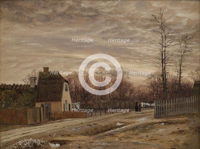 Evening after a Thaw. Taabæk, North of Copenhagen, 1850-1859. Creator: Vilhelm Kyhn.