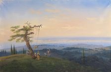 Evening Amusements outside the Gates of Constantinople, 1841. Artist: Bossoli, Carlo (1815-1884)