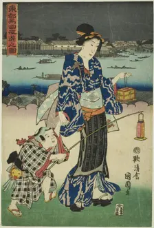 Evening Amusements at Ryogoku in the Eastern Capital (Toto Ryogoku yoasobi no zu), 1859. Creator: Toyohara Kunichika