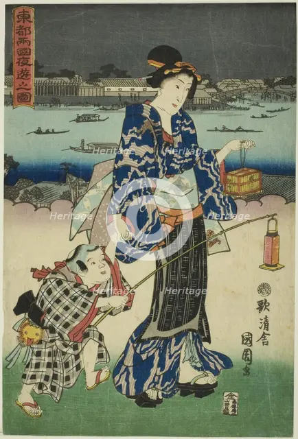Evening Amusements at Ryogoku in the Eastern Capital (Toto Ryogoku yoasobi no zu), 1859. Creator: Toyohara Kunichika.