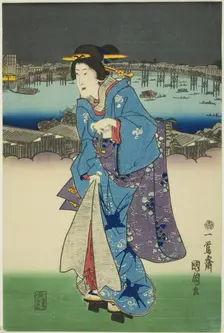 Evening Amusements at Ryogoku in the Eastern Capital (Toto Ryogoku yoasobi no zu), 1859. Creator: Toyohara Kunichika