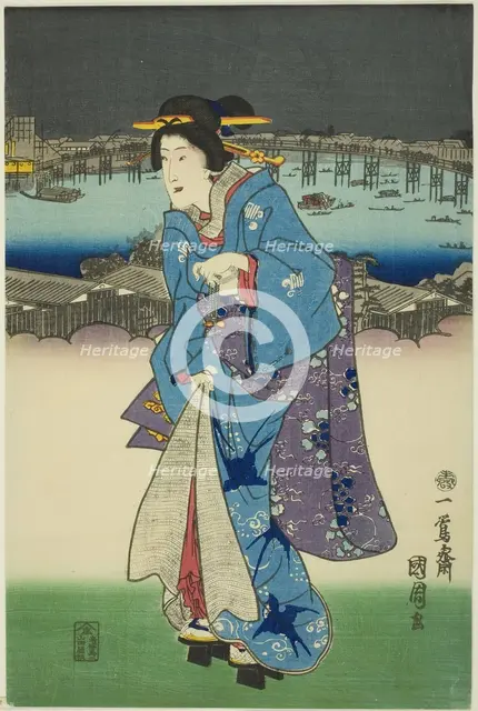 Evening Amusements at Ryogoku in the Eastern Capital (Toto Ryogoku yoasobi no zu), 1859. Creator: Toyohara Kunichika.