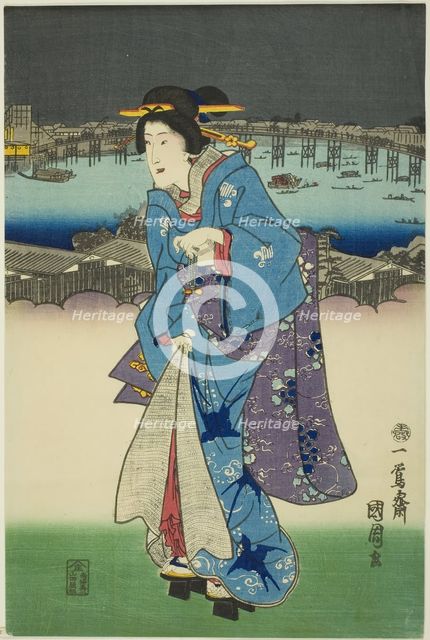 Evening Amusements at Ryogoku in the Eastern Capital (Toto Ryogoku yoasobi no zu), 1859. Creator: Toyohara Kunichika.
