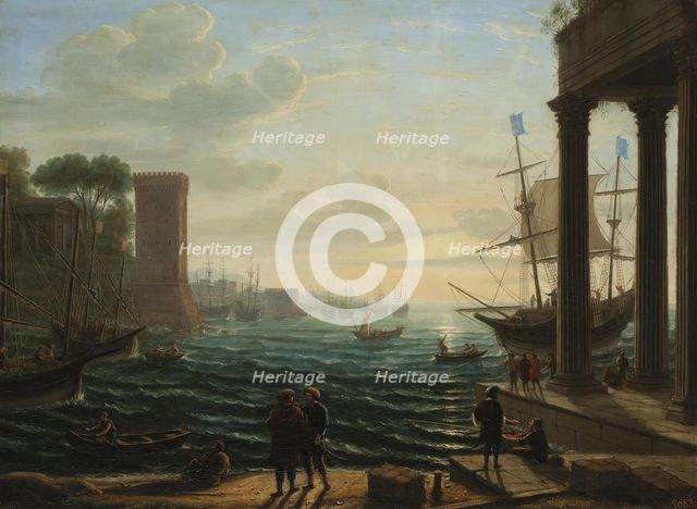 Evening at the Harbour, mid-17th - second half of the 17th century. Creator: Claude Lorrain.