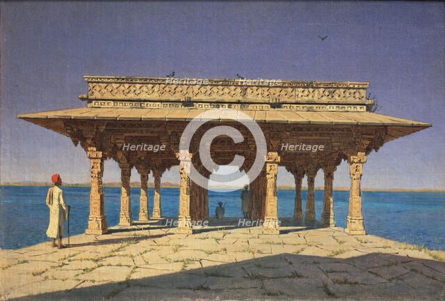 Evening at the Lake (Jaipur District of Rajasthan state, India), 1874. Artist: Vereshchagin, Vasili Vasilyevich (1842-1904)