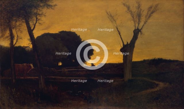 Evening at Medfield, Massachusetts, 1875. Creator: George Inness.