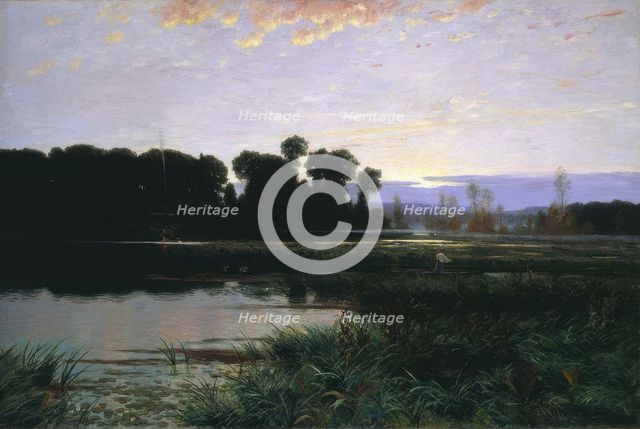 Evening atmosphere, Started 1880, finished 1883. Creator: Johannes Martin Grimelund.