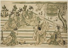 Evening Bell of Dojoji (Dojoji no bansho), no. 1 from the series "Eight Views of Children..., c1764. Creator: Torii Kiyomitsu
