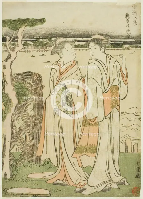 Evening bell at Mii Temple, Japan, Unknown. Creator: Hokusai.