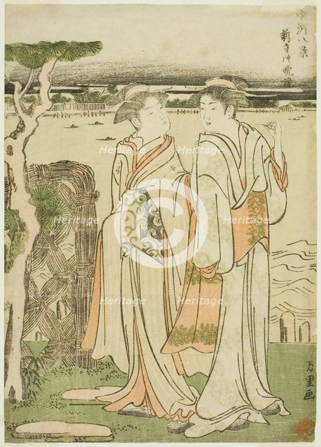Evening bell at Mii Temple, Japan, Unknown. Creator: Hokusai.