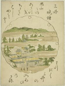 Evening Bell at Mii Temple (Mii no bansho), from an untitled series of Eight Views of Omi, n.d. Creator: Utagawa Toyohiro