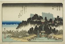 Evening Bell at Ikegami (Ikegami no bansho), from the series "Eight Views in the..., c. 1837/38. Creator: Ando Hiroshige