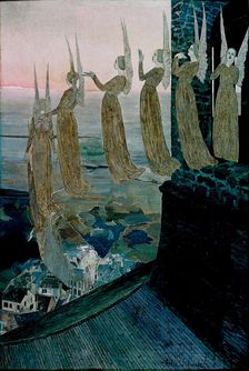 Evening bells, 1891. Creator: Schwabe, Carlos (1866-1926)