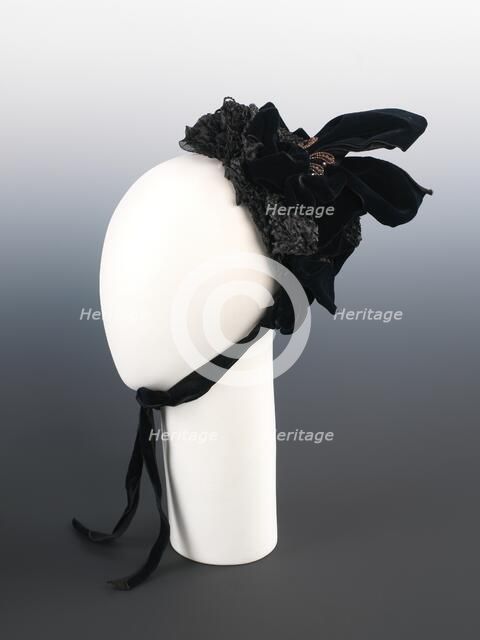 Evening bonnet, American, ca. 1892. Creator: Healy.