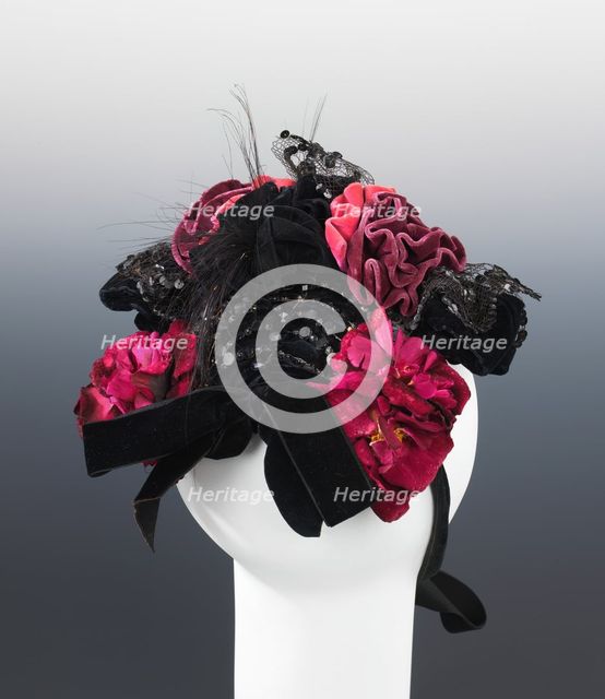Evening bonnet, American, ca. 1892. Creator: Journeay & Burnham.