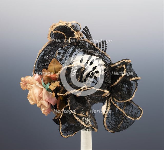 Evening bonnet, French, ca. 1895. Creator: Mme Carlier.