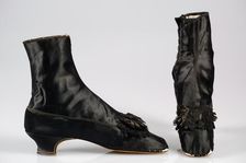 Evening boots, French, 1855-65. Creator: Defossee