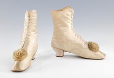 Evening boots, French, 1860-69. Creator: Unknown