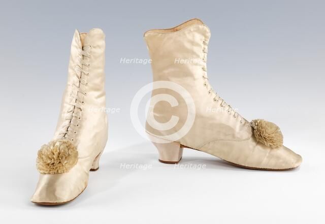 Evening boots, French, 1860-69. Creator: Unknown.