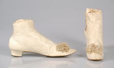 Evening boots, probably French, 1855-70. Creator: Unknown