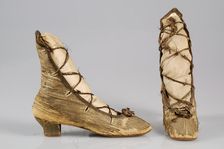 Evening boots, probably French, 1860-69. Creator: Unknown
