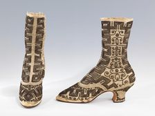 Evening boots, probably French, 1885-90. Creator: Unknown