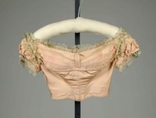 Evening bodice, French, ca. 1865. Creators: Worth and Bobergh, Charles Frederick Worth