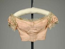 Evening bodice, French, ca. 1865. Creators: Worth and Bobergh, Charles Frederick Worth