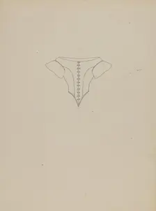 Evening Bodice, Line Drawing, c. 1937. Creator: Mae A. Clarke