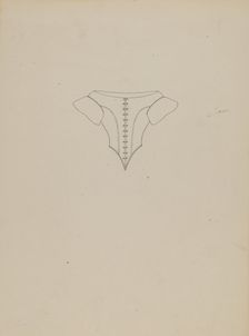 Evening Bodice, Line Drawing, c. 1937. Creator: Mae A. Clarke