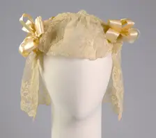 Evening cap, American, ca. 1885. Creator: Unknown