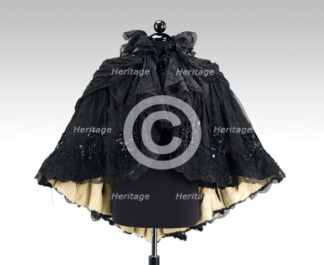 Evening cape, French, ca. 1895. Creator: Unknown.