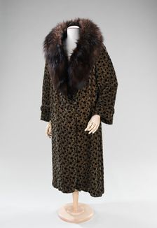 Evening coat, American, ca. 1930. Creator: C. G. Gunther's Sons
