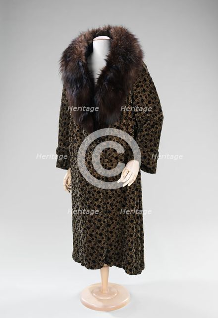 Evening coat, American, ca. 1930. Creator: C. G. Gunther's Sons.