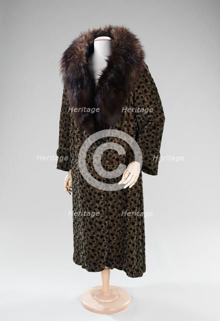 Evening coat, American, ca. 1930. Creator: C. G. Gunther's Sons.