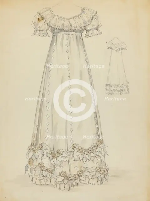 Evening Dress, 1935/1942. Creator: Sylvia DeZon.