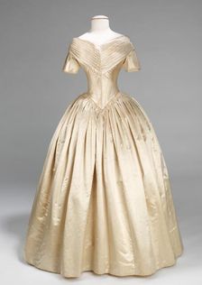 Evening dress, American, 1840-42. Creator: Unknown