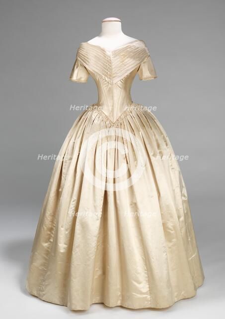 Evening dress, American, 1840-42. Creator: Unknown.
